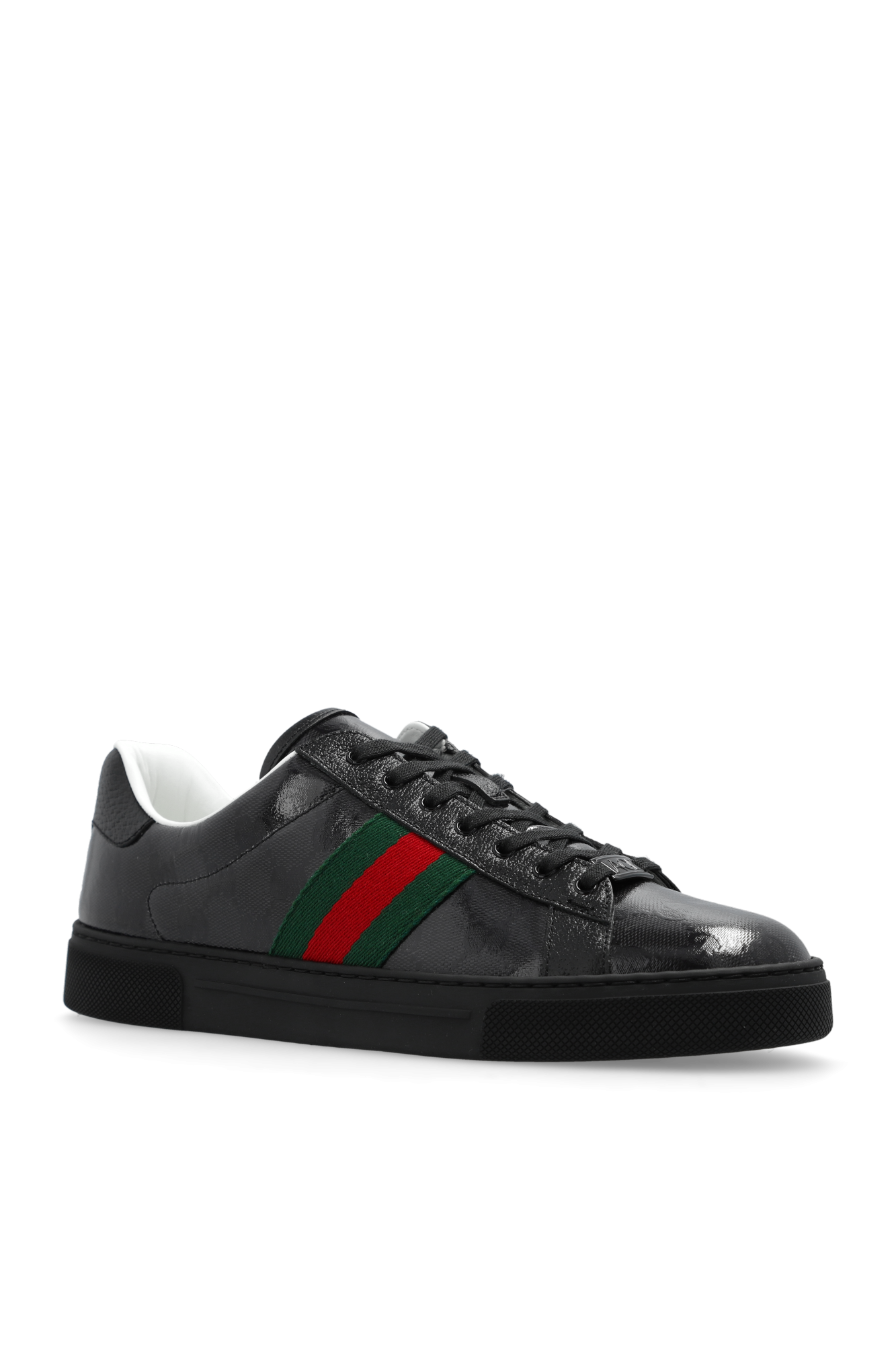 Gucci ace leather sneaker on sale black